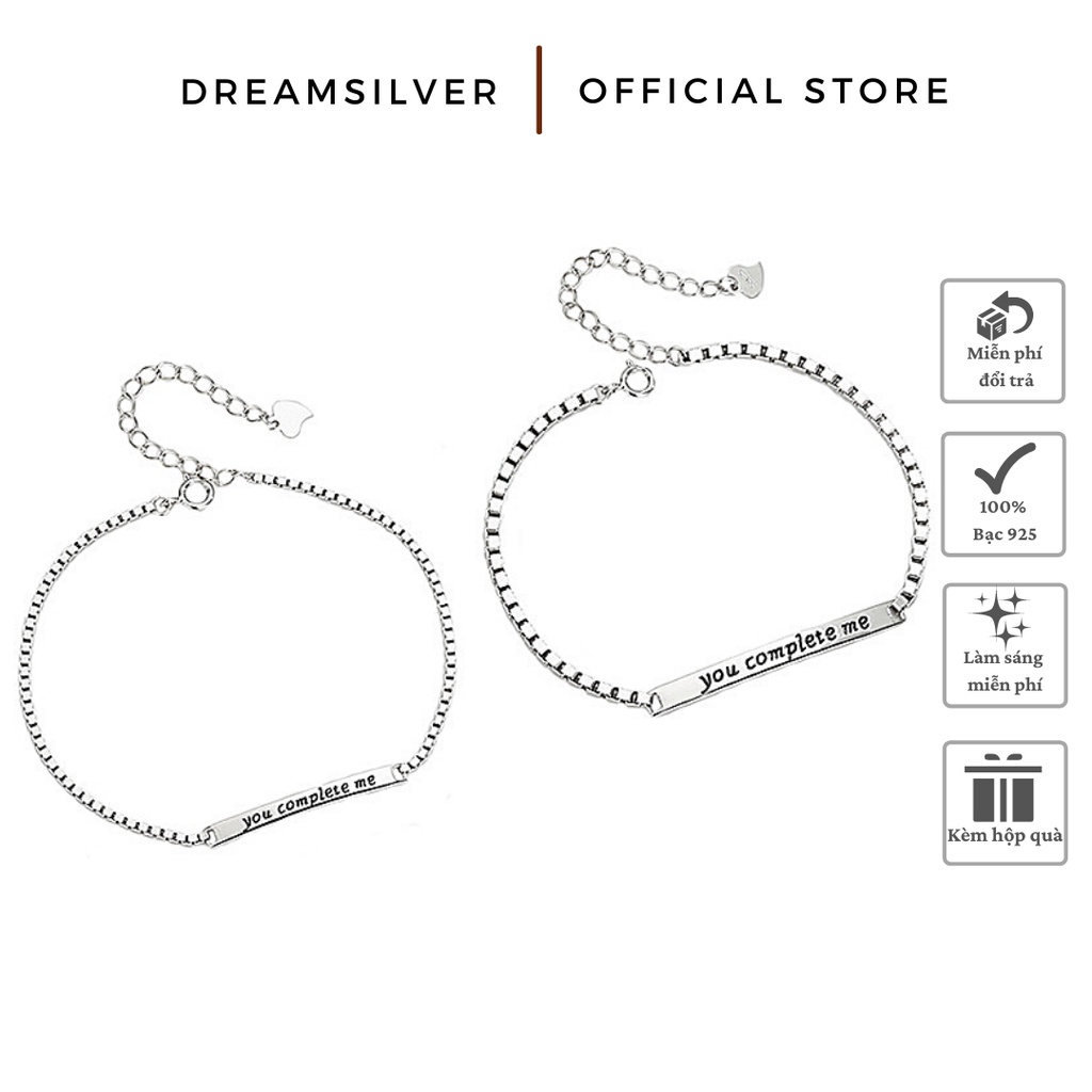 Lắc Tay Đôi Bạc S925 DREAMSILVER You Complete Me Dành Cho Cặp Đôi LTD006