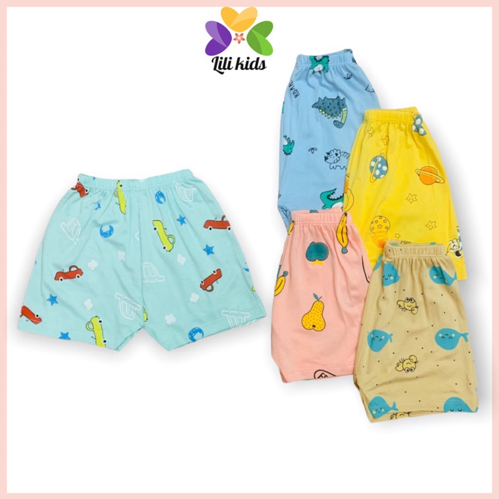 quần đùi cho bé trai bé gái LILIKIDS quần chục đùi họa tiết chất mềm mịn QC18
