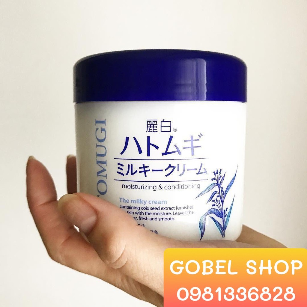 Kem Dưỡng Ẩm Trắng Da Hatomugi Kumano Moisturizing & Conditioning The Milky Cream 300gr