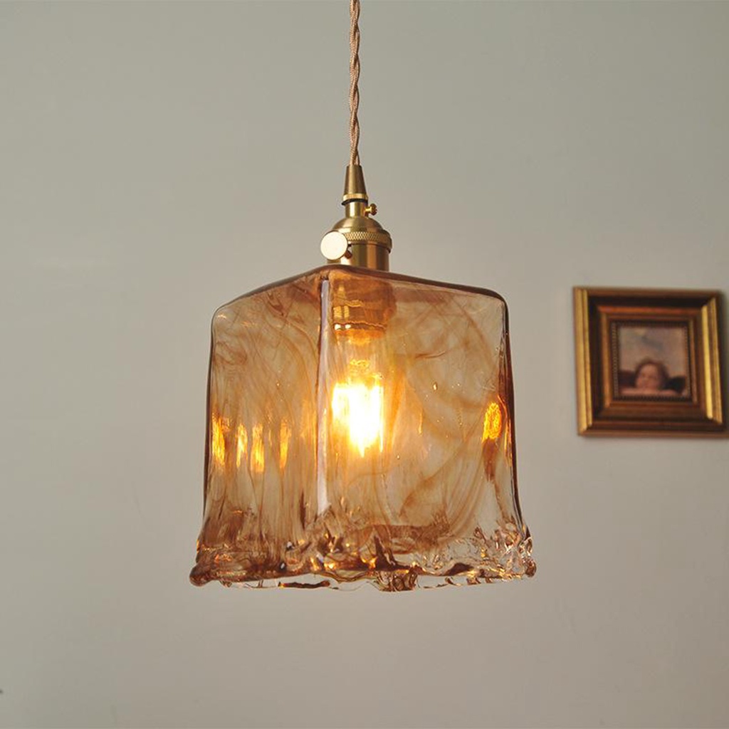 Đèn treo trần nhà mặt kính phong cách cổ điển