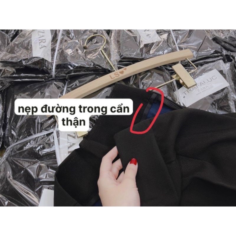 Quần tây ống rộng đi học khóa sườn nữ cạp lưng cao dáng quần vải ống rộng nữ suông dài dày đen học sinh đi học công sở