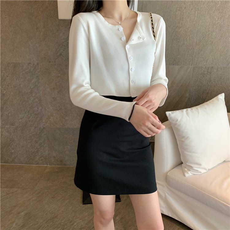 Áo Croptop Nữ Tay Dài Hàn Quốc Trẻ Trung YAN Ulzzang Len Tăm Freesize