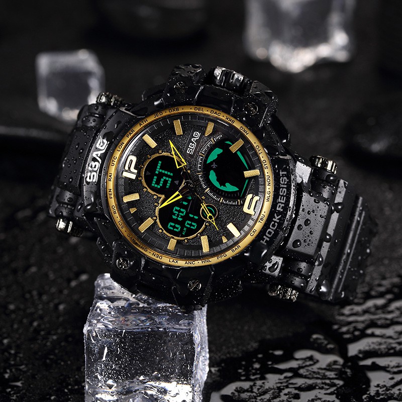 Đồng Hồ Nam SBAO 8007-1 USA Quân Đội Sports - 2 Máy Kim Và Điện Tử Mạnh Mẽ Dây Silicone Bền Chắc | BigBuy360 - bigbuy360.vn