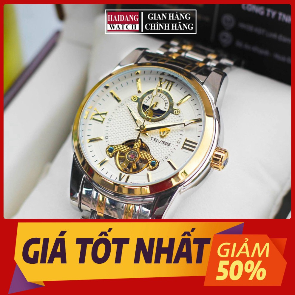 Đồng hồ cơ nam TEVISE dây thép chạy full 3 kim - đồng hồ cơ nam giá rẻ MẪU MỚI 2020