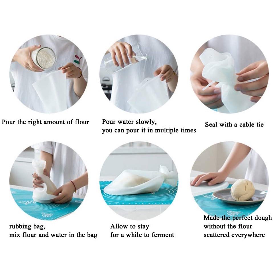 Túi nhào bột làm bánh bằng silicon 1.5kg