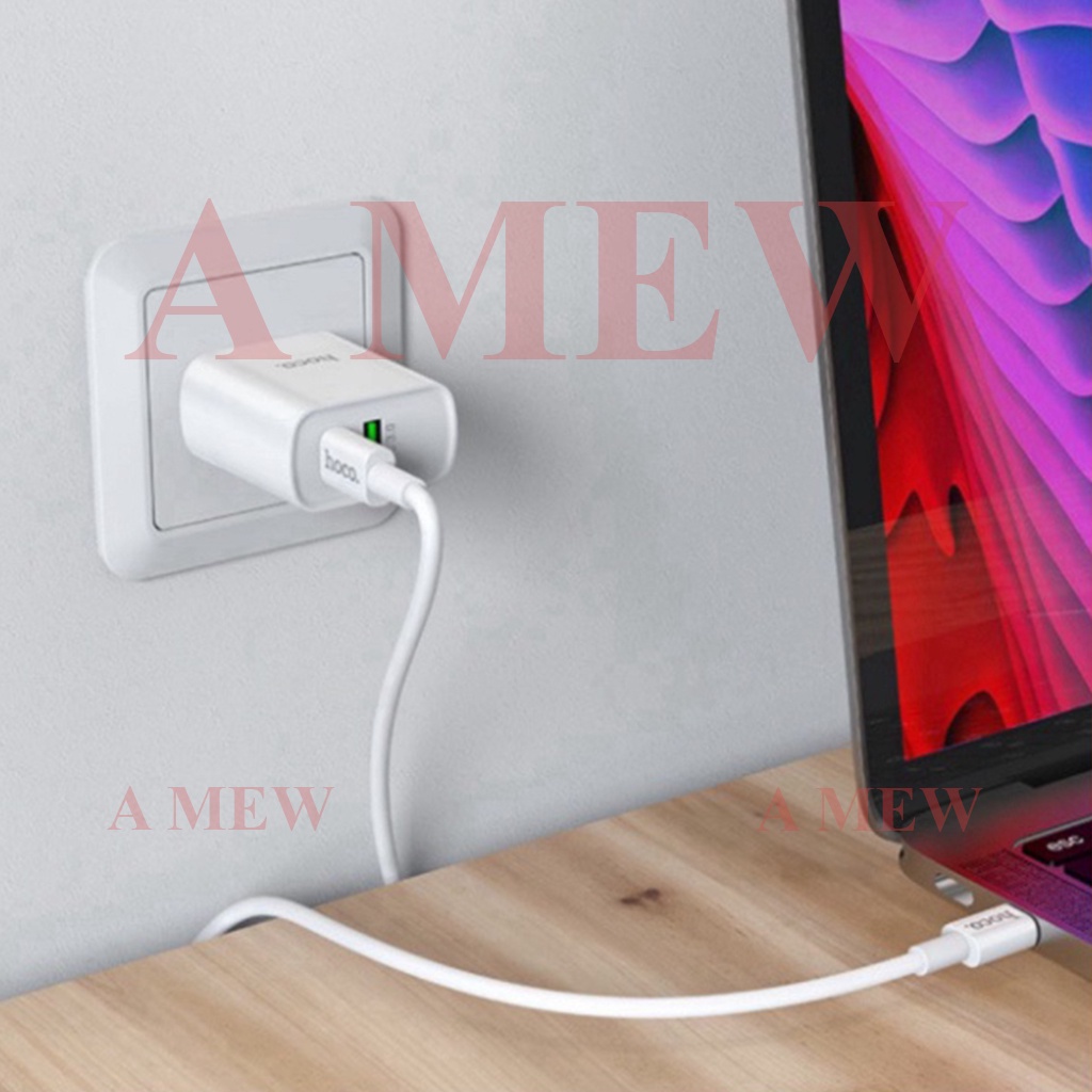 Củ/Cốc Sạc Nhanh iP 20w Hoco C80 - Cốc Sạc Nhanh 2 Cổng PD và QC 3.0 Sạc Nhanh 50% Pin trong 30p - A MEW