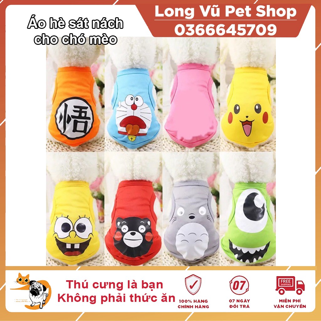 Áo sát nách cho chó mèo , Sỉ random mẫu