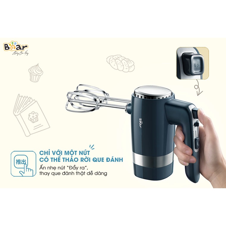 Máy Đánh Trứng Cầm Tay Mini  - Máy Đánh Kem Cầm Tay Bear HM-B01V1_ Cam Kết Chính Hãng_Bảo Hành 12 Tháng