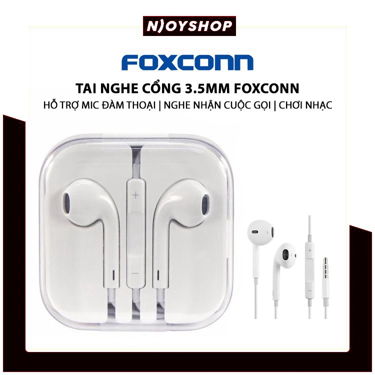 TAI NGHE IPHONE CHÍNH HÃNG FOXCONN JACK 3.5MM CÓ MIC DÀNH CHO IPHONE OPPO SAMSUNG XIAOMI - TAI NGHE GIÁ RẺ