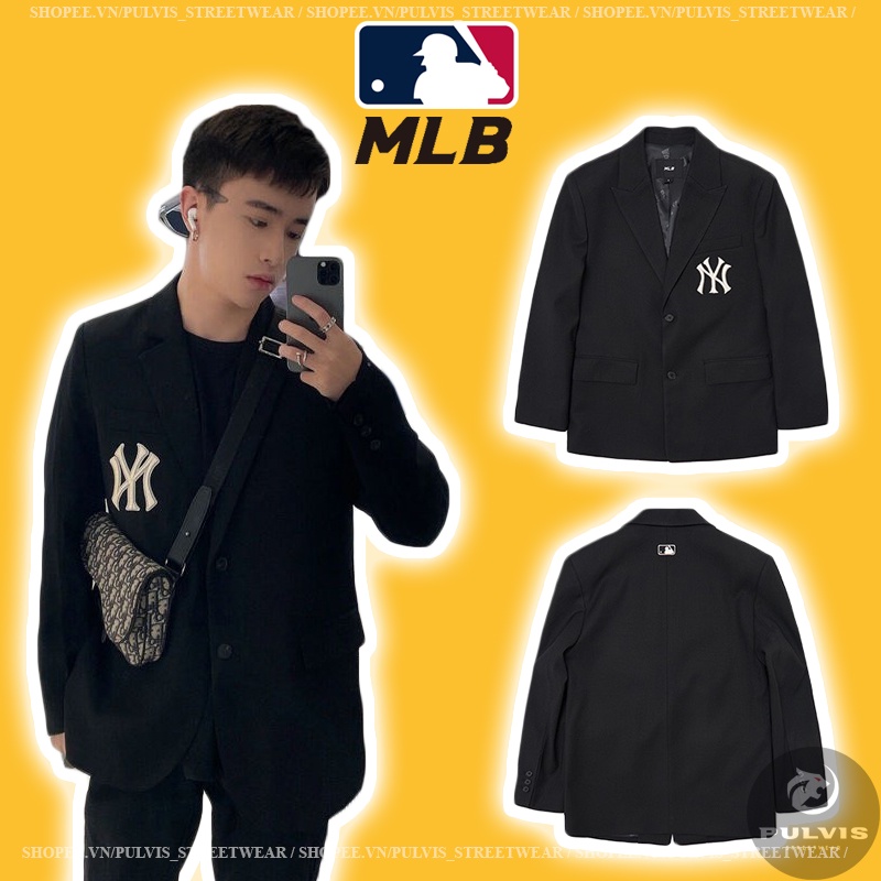 - Áo Blazer MLB BASIC TAILORED BLAZER NY YANKEES Logo, áo khoác Vest MLB