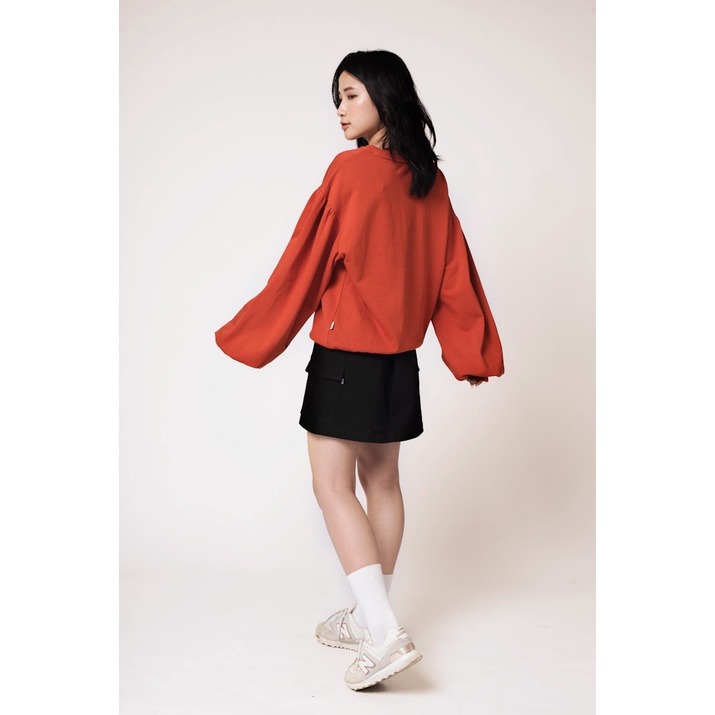 Áo Sweatshirt Nỉ Không Mũ Nữ BOO Dáng Rộng Phối Tay Bồng Nữ Tính | BigBuy360 - bigbuy360.vn