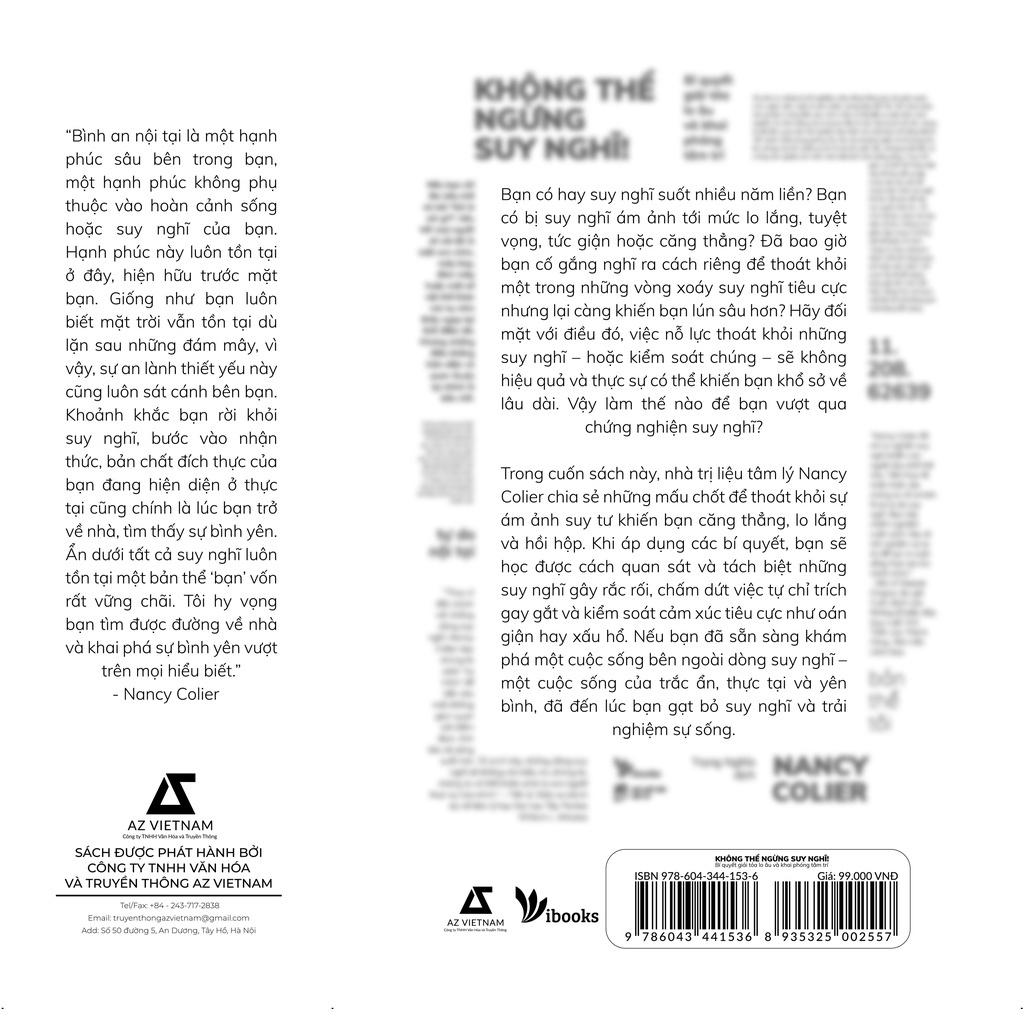 Sách - Không Thể Ngừng Suy Nghĩ: Bí Quyết Giải Tỏa Lo Âu Và Khai Phóng Tâm Trí