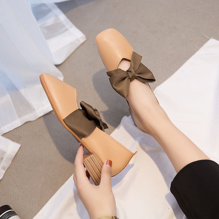 Giày Búp Bê Mũi Vuông Phong Cách Hàn Quốc 2019 Cho Nữ