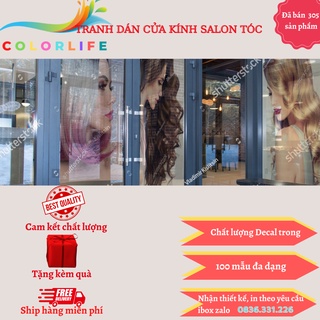TRANH SALON TÓC NAM NỮ DÁN CỬA KÍNH ĐẸP TRANG TRÍ  QUÁN TIỆM TÓC CHỐNG NẮNG SIÊU BỀN ĐẸP GIÁ RẺ