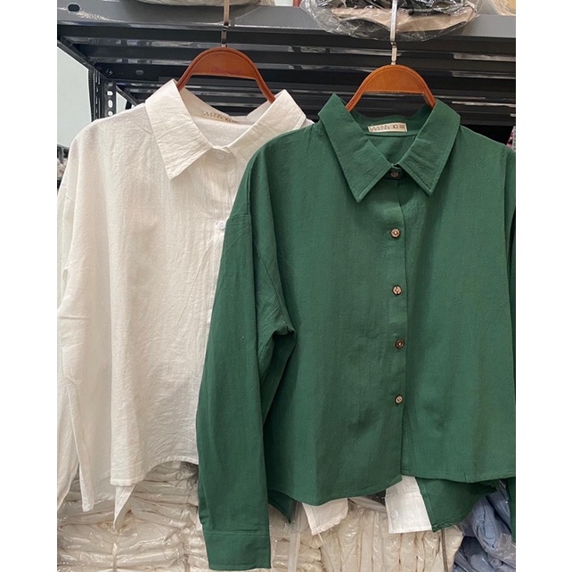 Áo sơ mi đũi lửng xẻ sau, sơ mi dài tay xẻ sau Hàn Quốc Bazic one