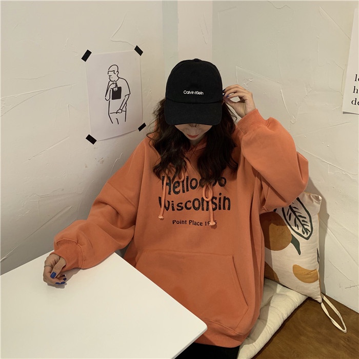 Áo Nỉ Nữ Dài Tay Có Mũ Thời Trang Hàn Mới