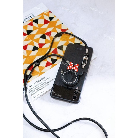 [HÀNGSẴN] Ốp Samsung Z Flip 3 / Z Flip 4 hình Minnie giả camera, có dây đeo chéo / Z Flip3 / ZFlip3 / Z Flip4/ ZFlip4