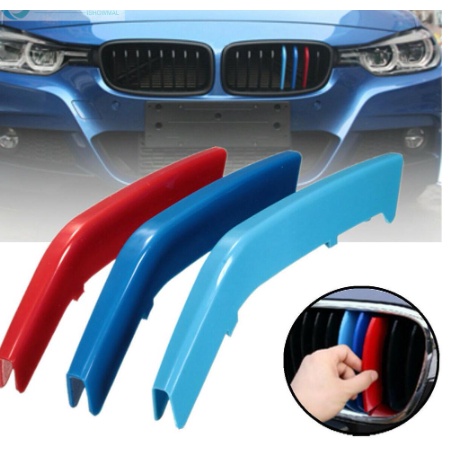 Miếng decal Dán Lưới Tản Nhiệt sticker tem 3 Màu khe gió trước bảo vệ két nước Cho Xe Hơi ô tô Bmw series 3 5 7 X3 X5 X7