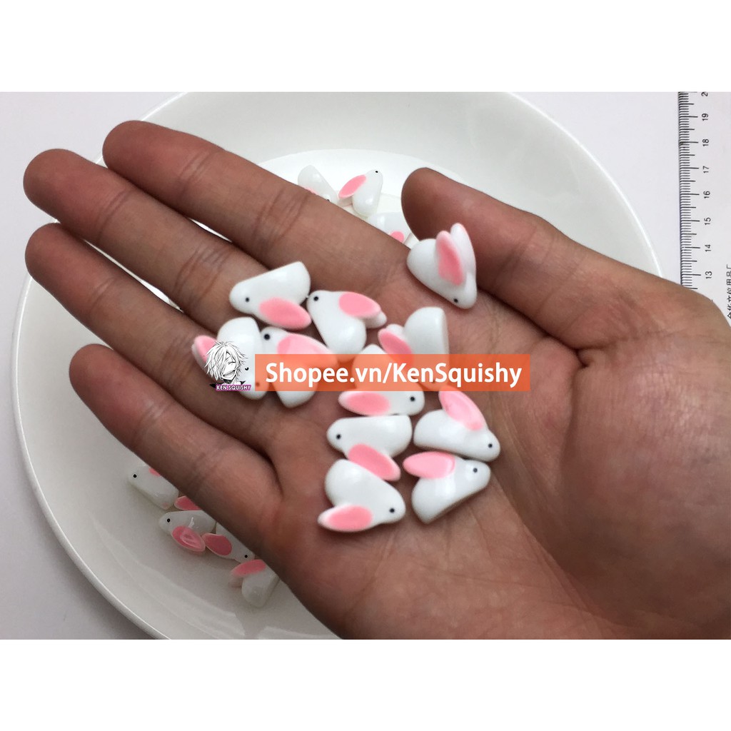 Mô Hình Thỏ Tai Dài Nguyên Liệu Làm Trang Trí Slime