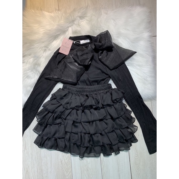 Set áo nơ chân váy tầng