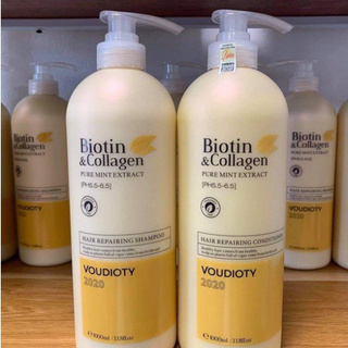 [CHÍNH HÃNG] COMBO Cặp Dầu Gội Xả VÀNG ⚡FreeShip⚡ BIOTIN & COLLAGEN Ngăn Ngừa Rụng Tóc Loại 1000ml