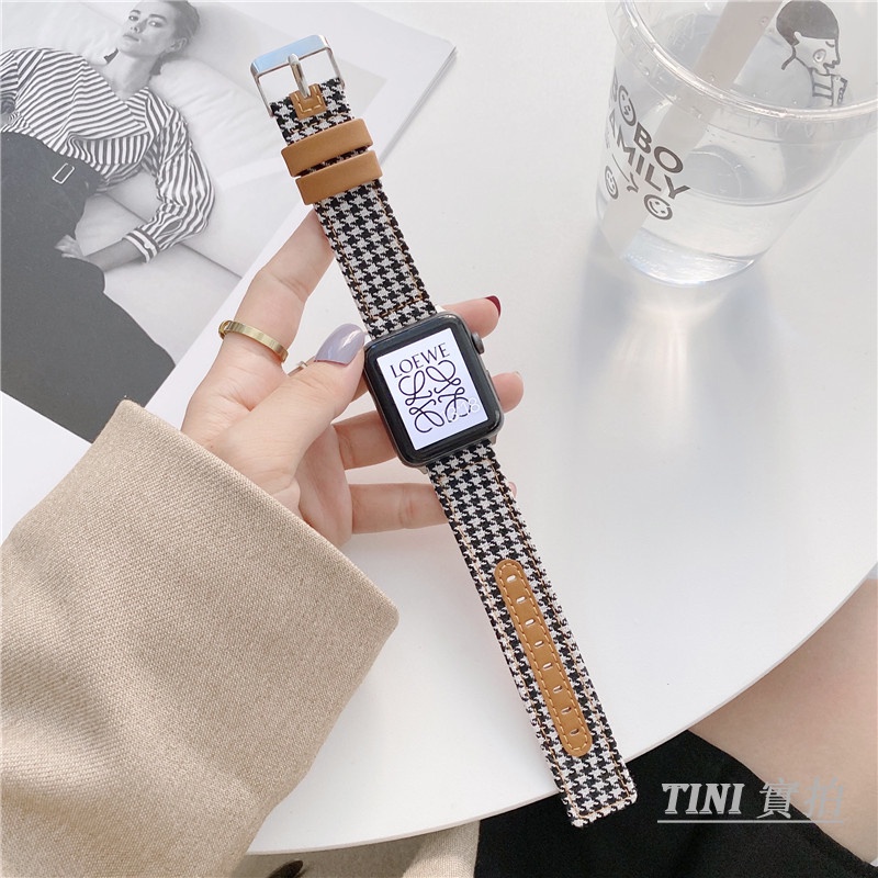 Dây đeo bằng vải canvas kiểu retro cho iWatch 7th Generation SE 6 5 4 3 2 1 38mm 40mm 41mm 42mm 45mm 44mm