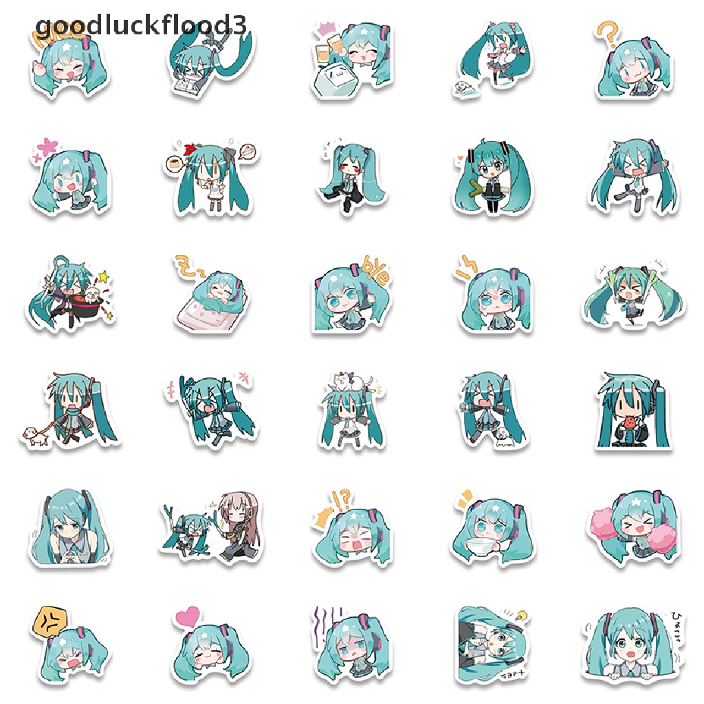 Bộ 65 Miếng Dán Hoạt Hình Hatsune Miku Graffiti Trang Trí Vali Laptop