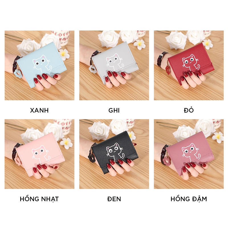 Ví nữ nhỏ gọn bỏ túi mini cầm tay cao cấp đẹp giá rẻ đựng tiền cute dễ thương LOT STORE VD490