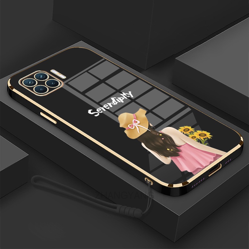ốp lưng OPPO A93 A93S Ốp Điện Thoại TPU Silicon Viền Mạ Màu Hình Cô Gái Xinh Đẹp Cho OPPO A93 A93S