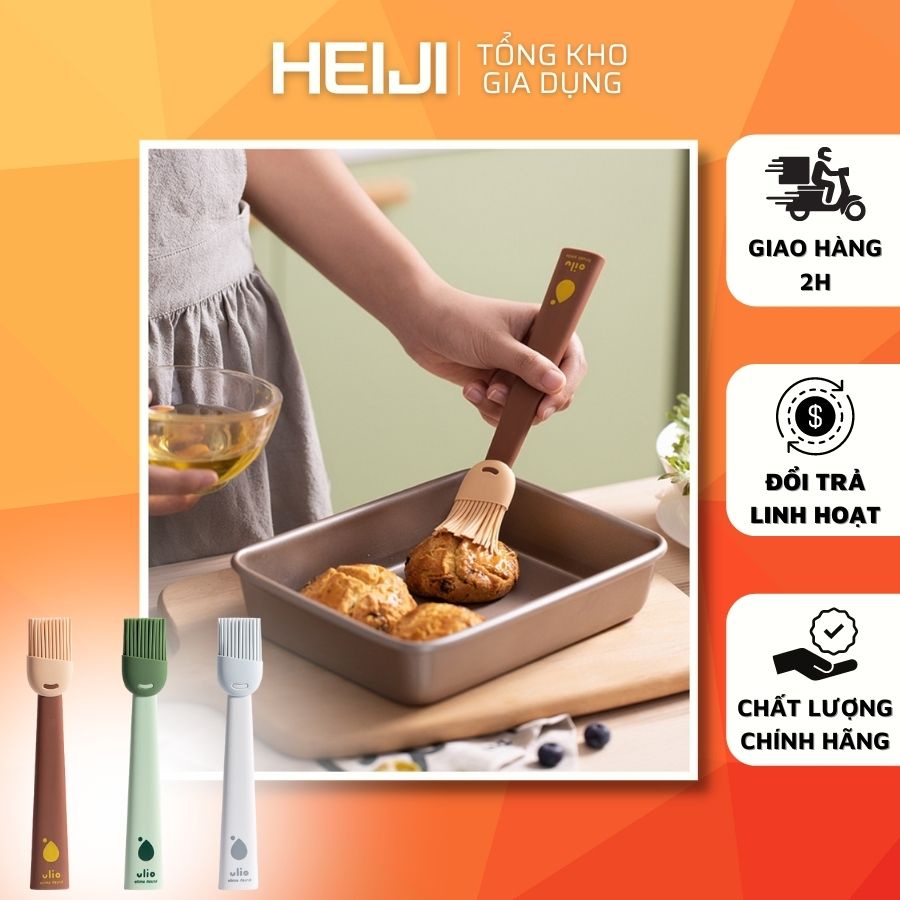 Chổi quét dầu ăn silicon HEIJI dùng để ướp gia vị, cọ quét dầu ăn chịu nhiệt loại cao cấp dùng nướng thịt, phết bơ