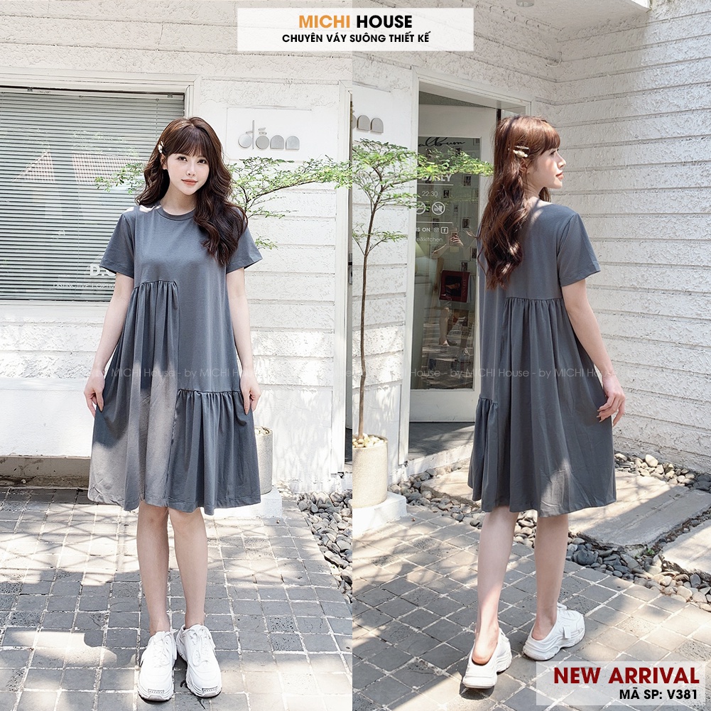 Đầm Thun Dáng Suông MICHI House V382 Váy Cotton Trẻ Trung Phom Xuông Freesize Dễ Mặc Xinh | BigBuy360 - bigbuy360.vn