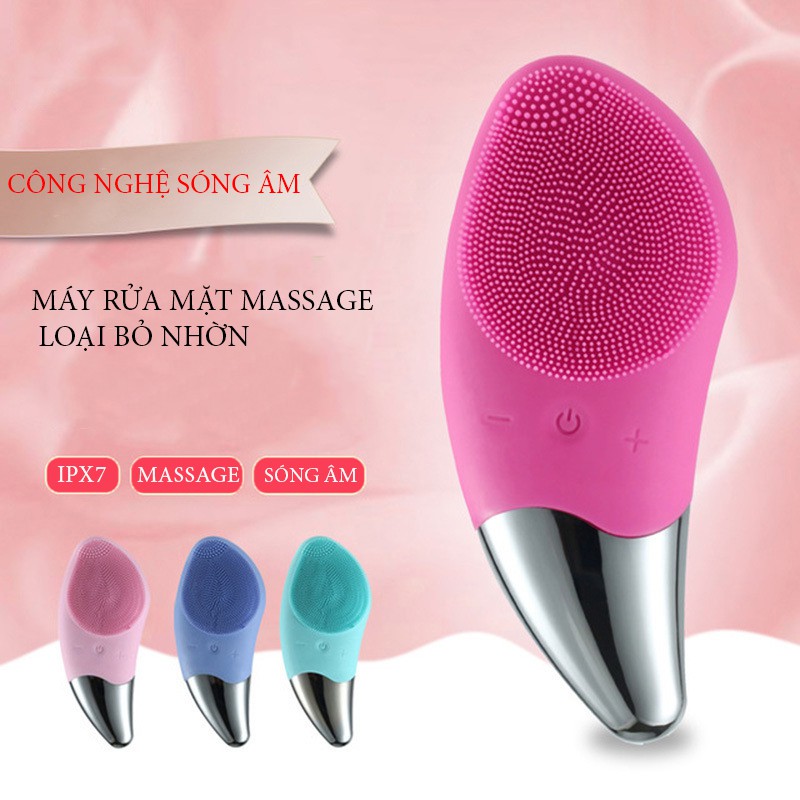 Máy rửa mặt massage nâng cơ mặt LACO máy mát xa mặt rung sóng âm.