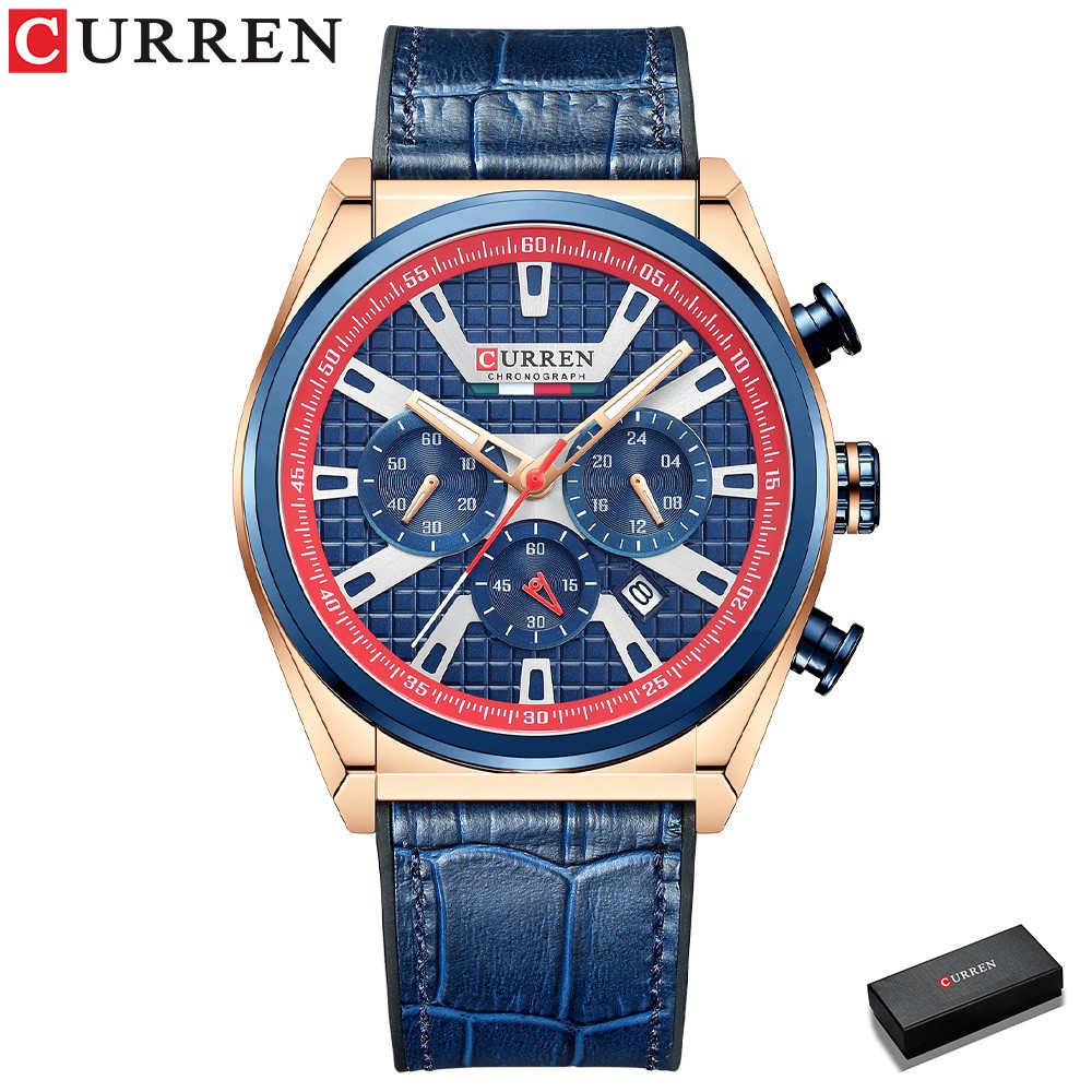 CURREN New Men Watches Casual Sport Top Brand Luxury Military Leather Waterproof 8392