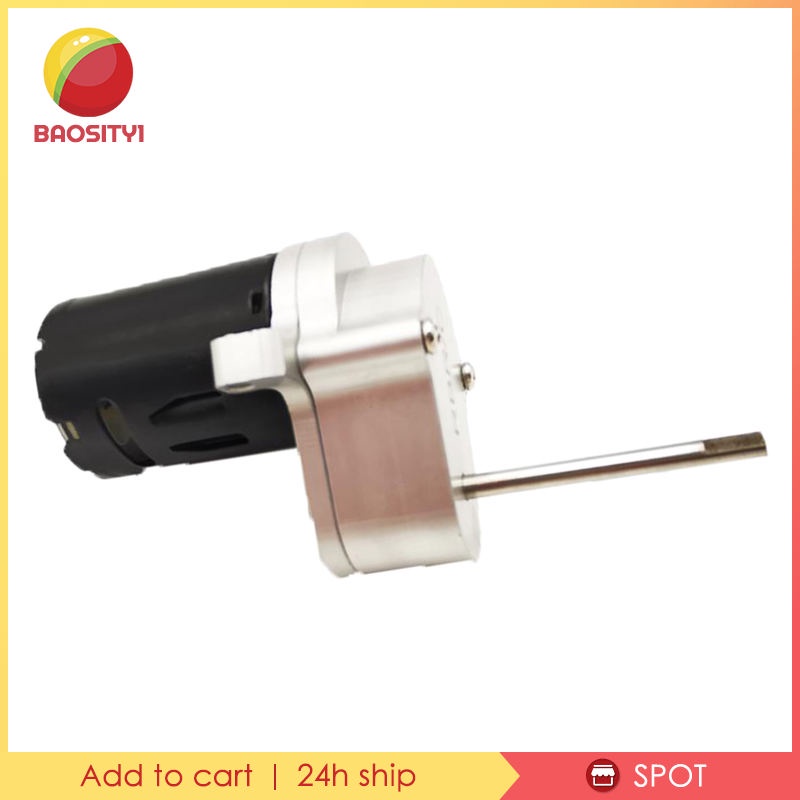 Hộp Số Kim Loại Toàn Diện 1 [Baosity1] Với Động Cơ Chổi Than 370 Cho Xe Tải WPL D12 Màu Đen Có Động Cơ