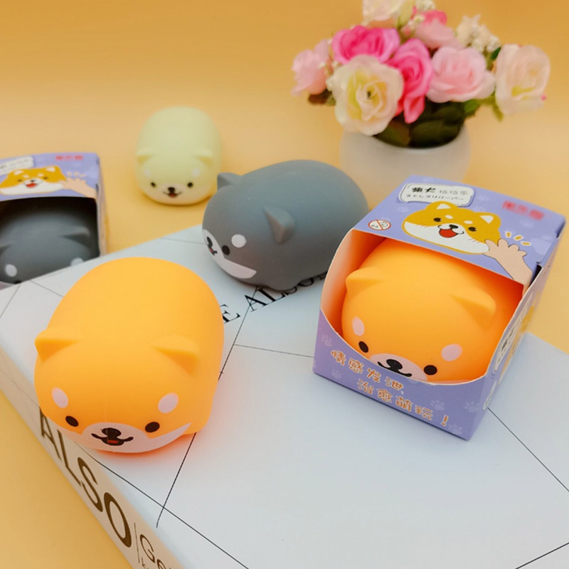 Đồ Chơi Nắn Bóp Đàn Hồi Giảm Stress Hình Chú Chó Shiba
