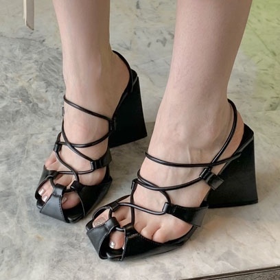 Giày Cao Gót Da Mềm Phong Cách Phương Tây Cỡ Lớn 35-41 4.13 Inch Cho Nữ