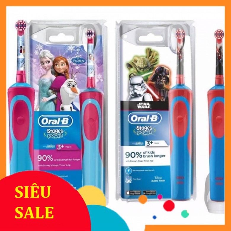 Bàn chải điện Oral B cho bé 🔥FREESHIP🔥 Hàng chính hãng dành cho bé trên 5 tuổi