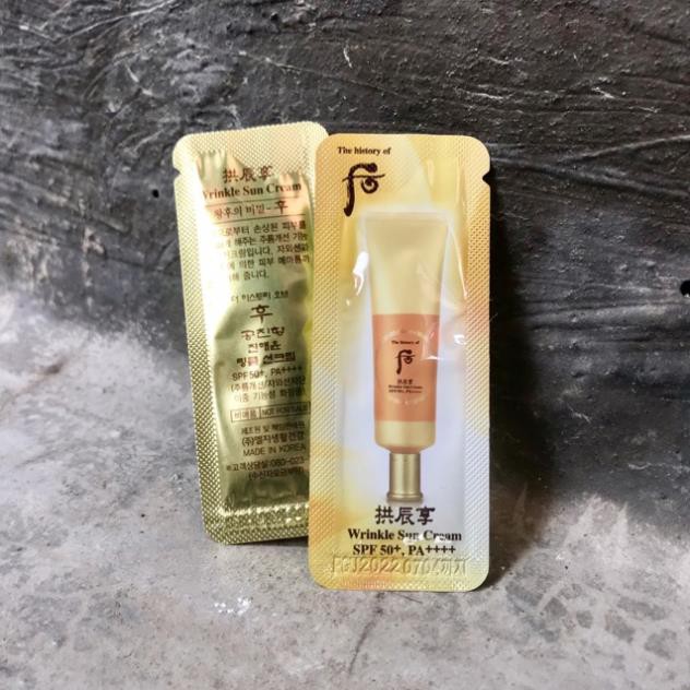 10 gói kem chống nắng chống nhăn whoo vàng date 2025