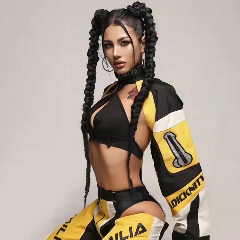 Dây Bện Tóc Đuôi Ngựa Bằng Sợi Tổng Hợp 70CM Màu Đen Phong Cách Hip Hop Dễ Thương Dành Cho Bạn Nữ