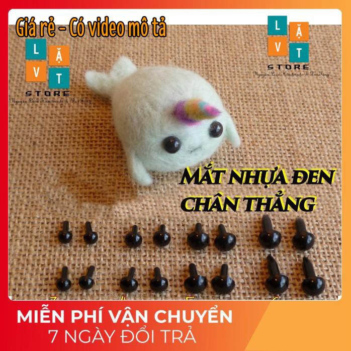 [FREESHIP TỪ 50K] [Hình Thật- Giá Rẻ] Mắt nhựa đen tuyền chân thẳng - Làm Handmade - Mắt Thú - Mắt búp bê | BigBuy360 - bigbuy360.vn