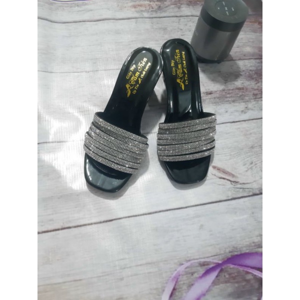 Ảnh thật giày cao gót nữ kim tuyến cao cấp size 33 đến 44 cao 5 phân 7 phân