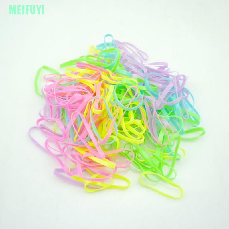 (Hàng Mới Về) Set 400-500 Dây Buộc Tóc Co Giãn Dễ Điều Chỉnh Cho Bé Gái