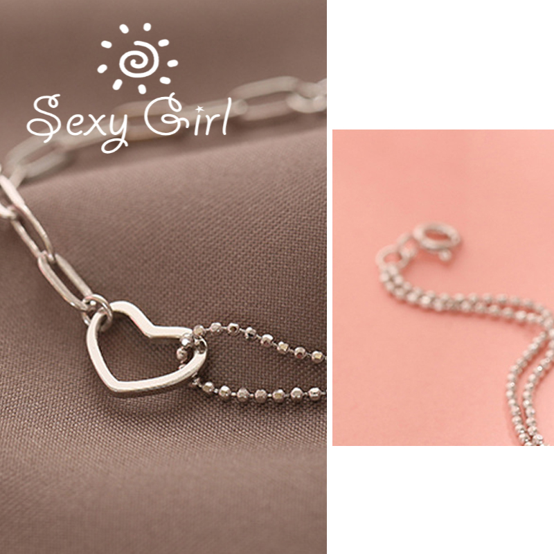 Vòng Tay Hai Lớp Hình Trái Tim Đơn Giản Thời Trang Cho Nữ