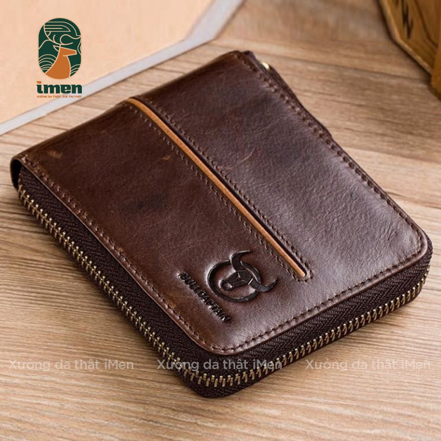 Ví nam da bò cao cấp, ví nam có khoá chắc chắn chống rơi đồ - Bảo hành 12 tháng - VD003