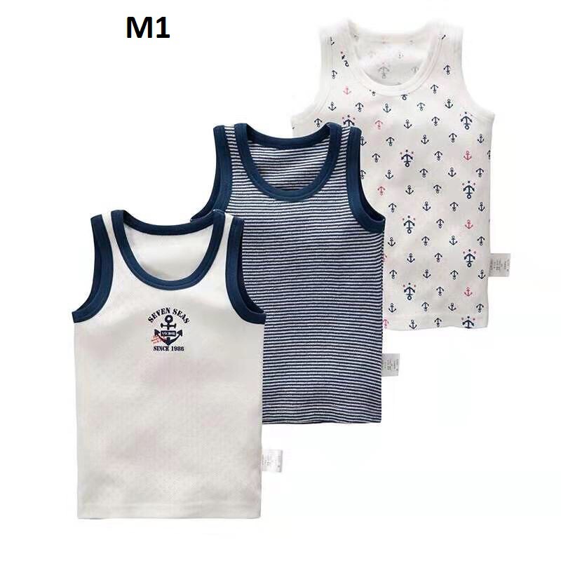 Áo Ba Lỗ Be' Trai, Be' Gai' Cotton Lưới/ Thun Soi Tre Cực Mát Set 3 áo