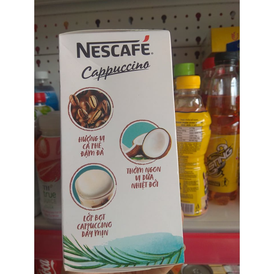 Cà phê Nescafe Cappuccino Vị Dừa - Hộp 10 gói x 20g