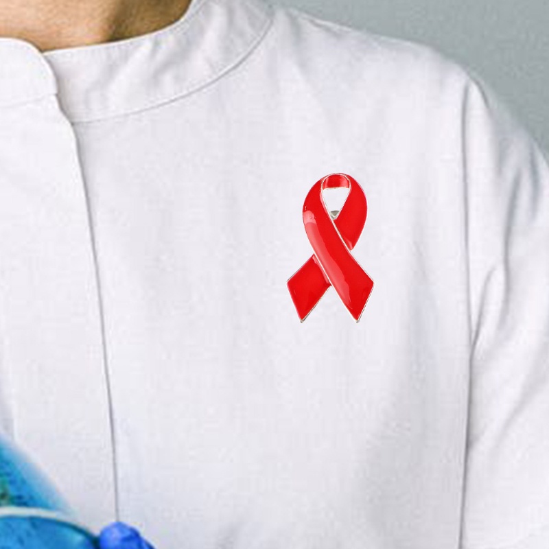 Bộ Ghim Cài Khăn Choàng / Ung Thư Ngực Bằng Hợp Kim Phối Ruy Băng Đỏ