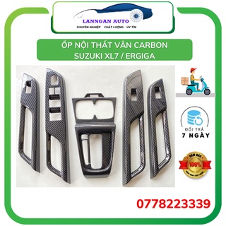 Ốp nội thất carbon xe Suzuki XL7, Ertiga 2019 - 2022 nhựa carbon abs siêu cao cấp