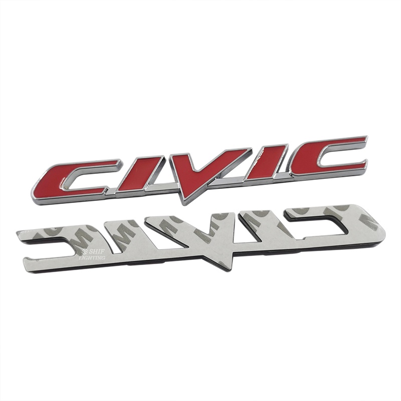 1 x Miếng Dán Logo CIVIC Bằng Kim Loại Trang Trí Cốp Sau Xe Hơi HONDA