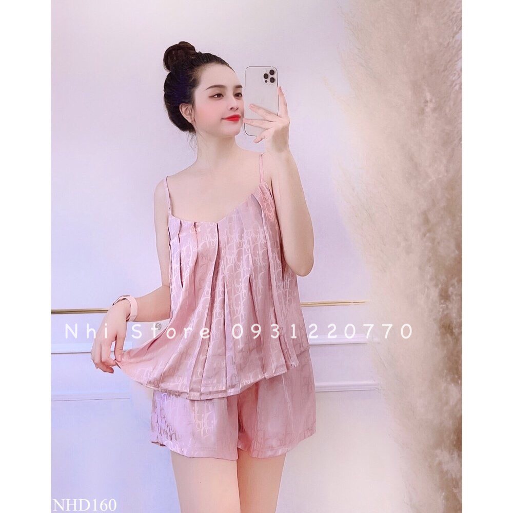 [FREESHIP 50K] Bộ Ngắn NHISTORE Bộ Ngắn Ngực Xếp Ly Quần Lưng Thun Chất Vải Gấm Freesize  Dưới 57Kg